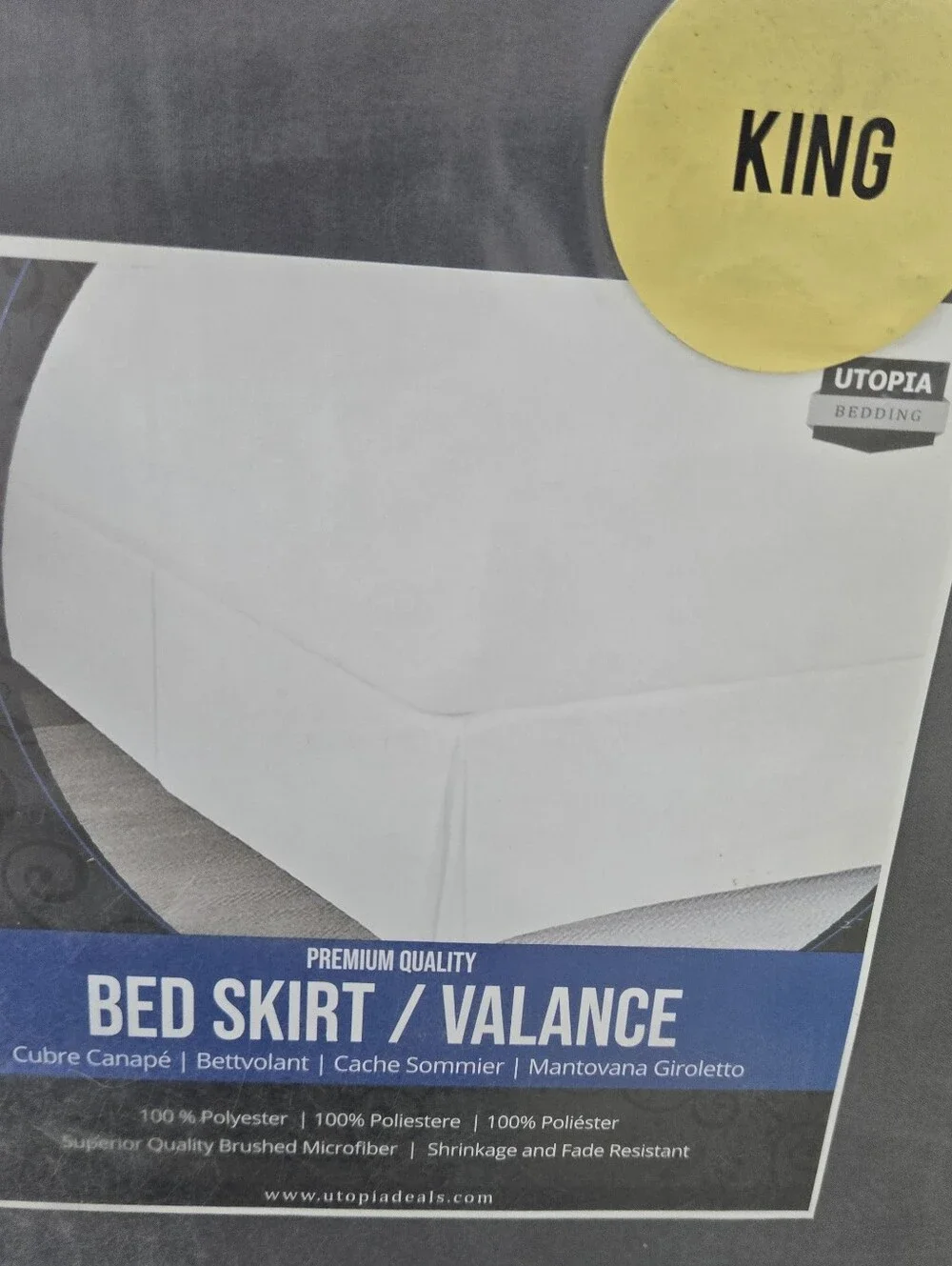 Gray King Bed Skirt / Valance